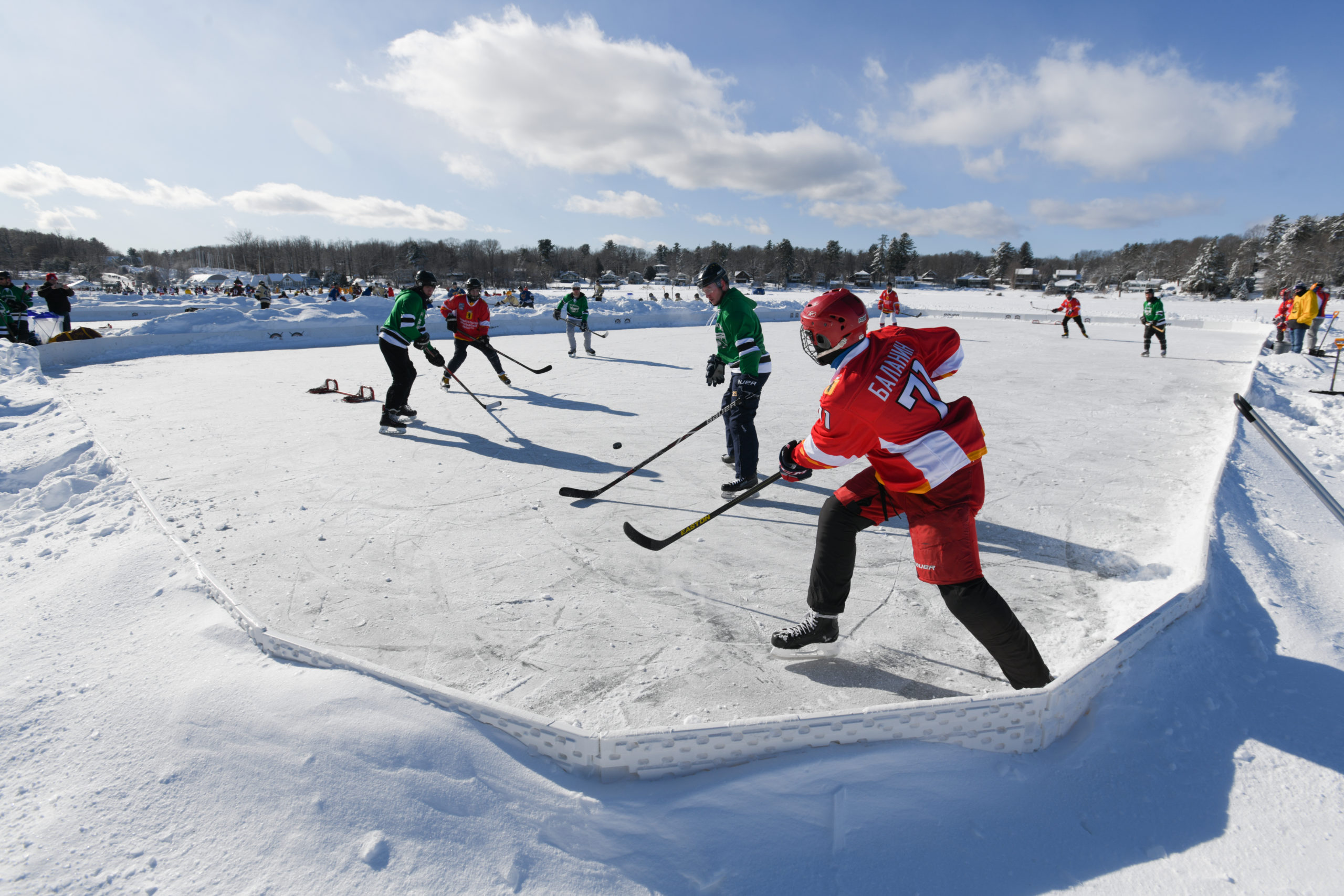 Yaroslavl Bears Hockey Team Plays in the Lake Champlain Pond Hockey Tournament Colchester Vermont