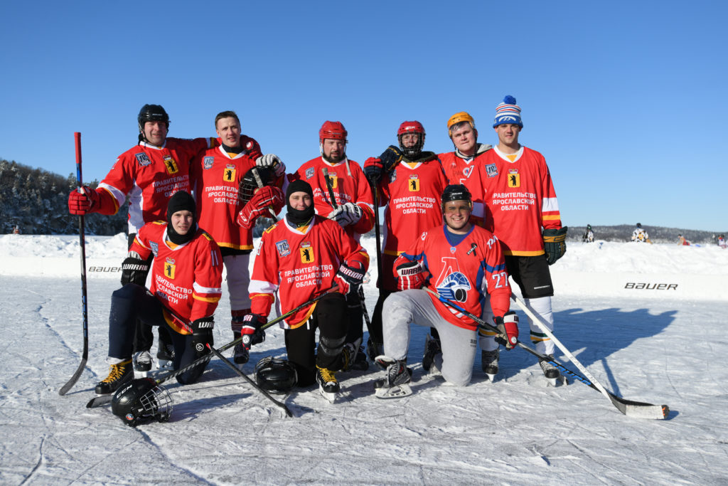 Yaroslavl Bear Hockey Team Plays in the Lake Champlain Pond Hockey Tournament Colchester Vermont